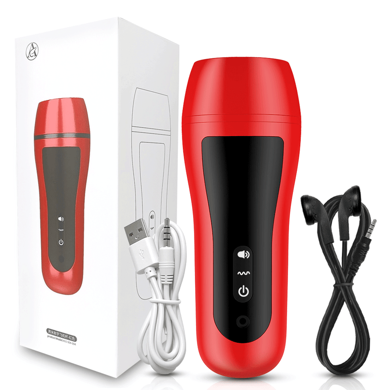Red Alert-Automatic Male Masturbator With 10 Vibration Modes And Real Voice