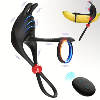 Sual-Remote Control Vibrating Penis Ring for Men Ejaculation Delay