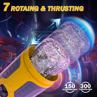 Wasp-Dual Stimulation Thrusting and Rotating Vibrating Male Msturbation Cup