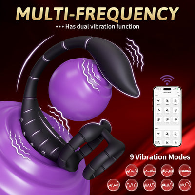 Prostate Massager Vibrating Rooster Ring Sex Toys for Men, Prostate Toy Male Vibrator with Dual Penis Ring