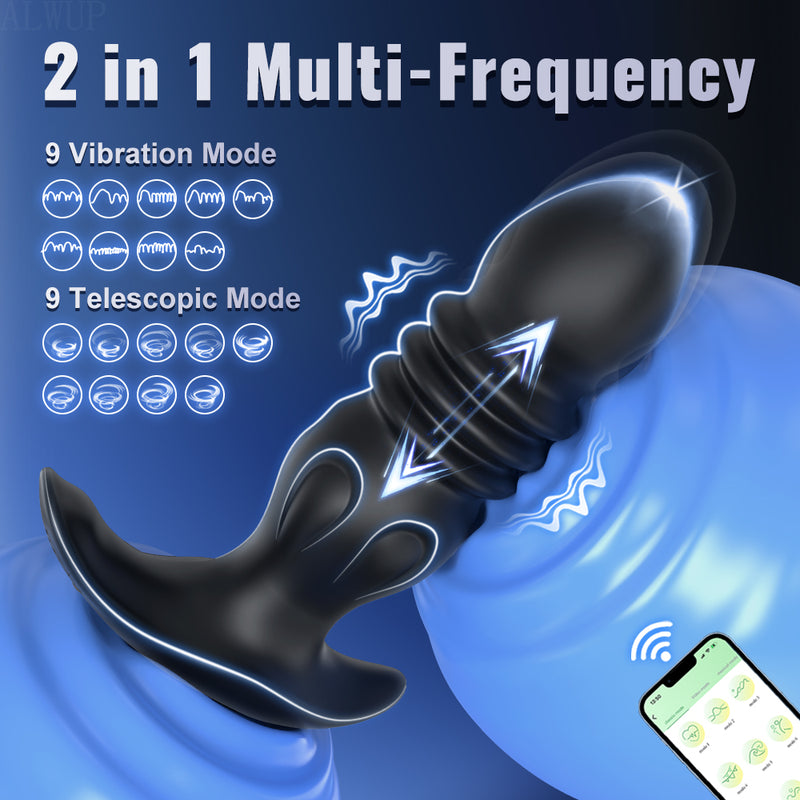 2-in-1 multifrequency thrusting prostate massager