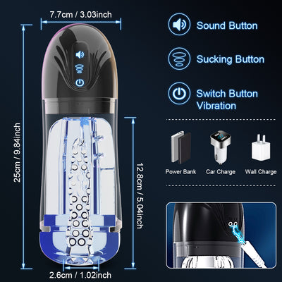 Transparent Sucking & Vibrating Male Masturbator