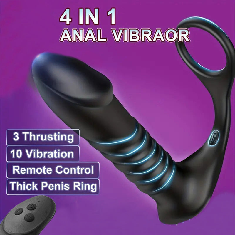 TouchHoney-Thrusting Male Anal Vibrator Wireless Remote Control Prostate Massager