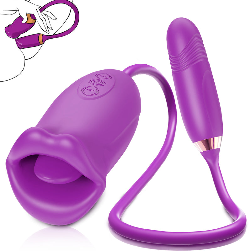 Nibbler 3- Mouth Biting Vibrator And Thrusting Vibration Bullet Stimulator