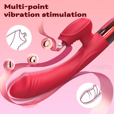 Deborah- G Spot Rabbit Vibrator for Women with Tongue Licking Clitoris Stimulator Heating Dildo
