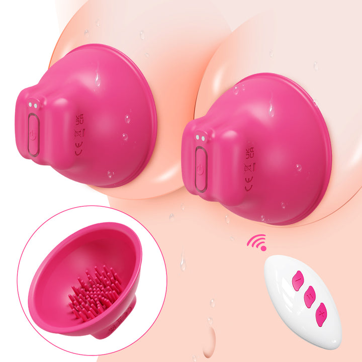 Nipple Massager And Vibrating Nipple Suckers with 10 Vibration Modes   TouchHoney