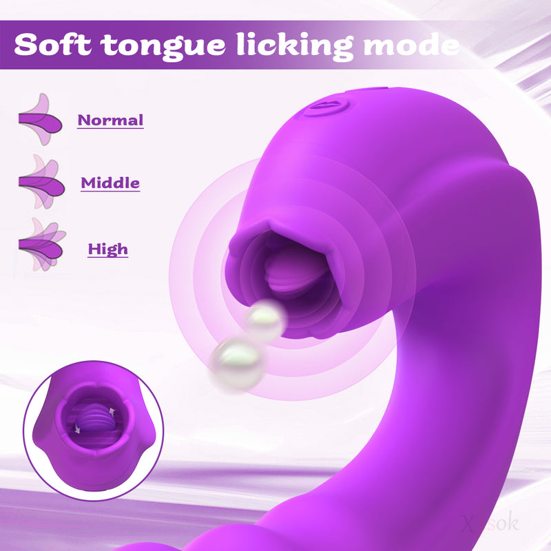 Ryan-Tongue Licking Vibrator With Rotating Dildo G Spot Vibrator