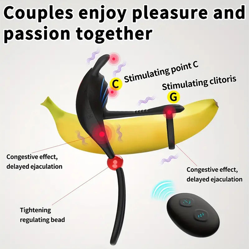 Sual-Remote Control Vibrating Penis Ring for Men Ejaculation Delay