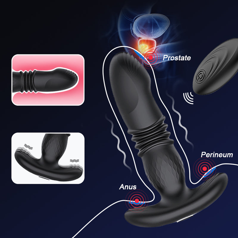 Prostate Massager, Anal Sex Toys with 10 Thrusting & Vibrating Modes
