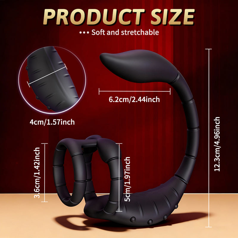 Prostate Massager Vibrating Rooster Ring Sex Toys for Men, Prostate Toy Male Vibrator with Dual Penis Ring