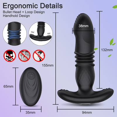 Prostate Massager, Anal Sex Toys with 10 Thrusting & Vibrating Modes
