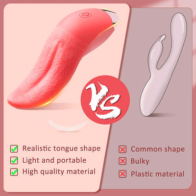 Lenga - 10 Modes Stimulator Tongue Clit Licking Vibrators G Spot Clitoral Nipple Vibrators