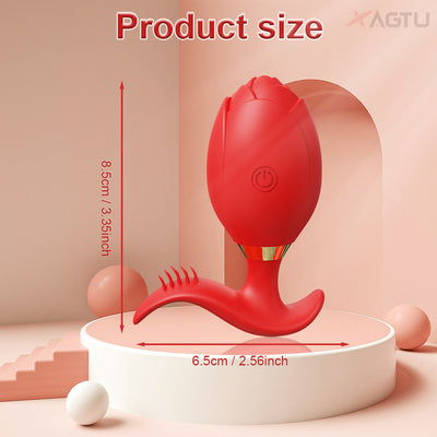Rose-Vibrator Anal Plug Remote Control Vibrating Egg Female Masturbation Clitoris Vagina Stimulator for Women Adult Sex Toy