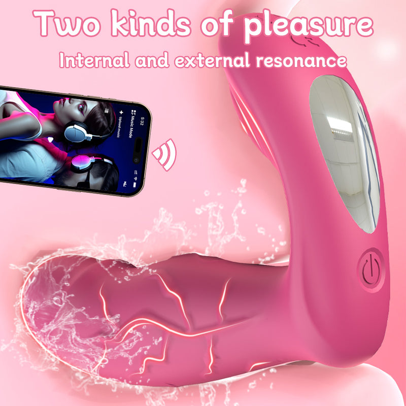Dual-vibration simulated dildo, wearable vibrating toy, female wearable underwear vibrator for clitoral G-spot stimulation.
