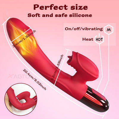 Deborah- G Spot Rabbit Vibrator for Women with Tongue Licking Clitoris Stimulator Heating Dildo