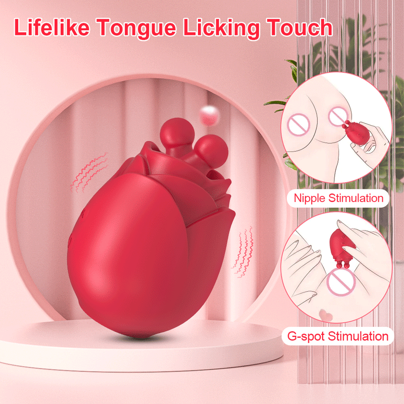 10 Modes Licking Vibrating Rose Nipple Vibrators For Women - Yami TouchHoney 10 Modes Licking Vibrating Rose Nipple Vibrators For Women - Yami TouchHoney