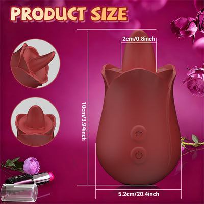 Rose Toy Clitoris Tongue Licking Vibrator，Vibrating massager, female masturbator, adult couple sex toy
