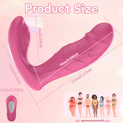 Dual-vibration simulated dildo, wearable vibrating toy, female wearable underwear vibrator for clitoral G-spot stimulation.