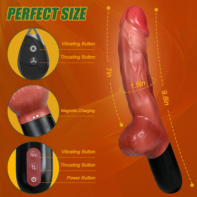 Daniel-9.8" Suction Cup Realistic Dildos Vibrator with 7 Thrusting & 7 Vibration Modes
