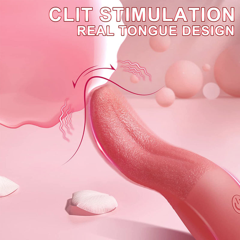 Tongue Vibrator Clit Licking Realistic G-Spot Dildo Oral Massager Sex Toys Orgasm