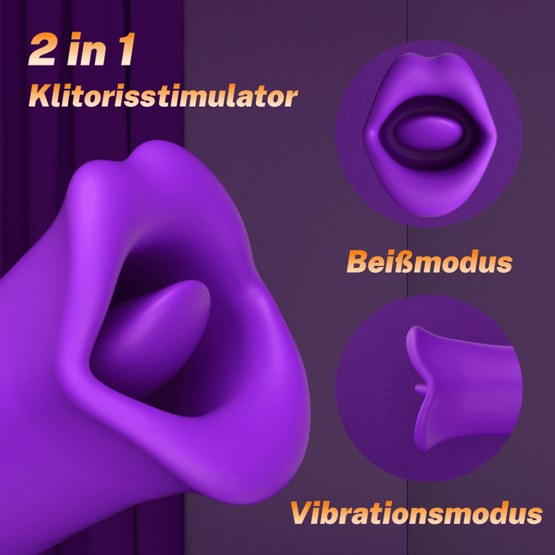 Mouth Biting Vibrator 10 Biting & 5 Vibrating Modes for Nipple Clit Stimulation - Fellare