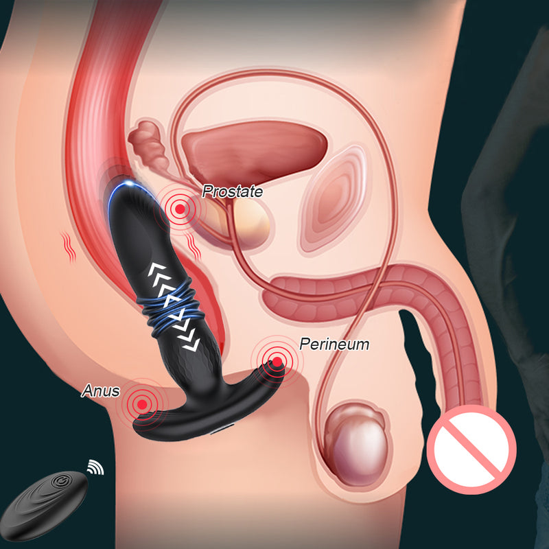 Prostate Massager, Anal Sex Toys with 10 Thrusting & Vibrating Modes