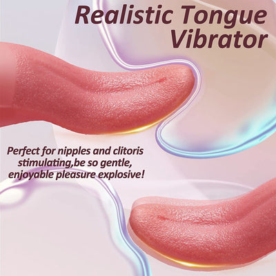 Tongue Vibrator Clit Licking Realistic G-Spot Dildo Oral Massager Sex Toys Orgasm
