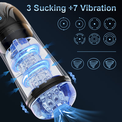 Transparent Sucking & Vibrating Male Masturbator