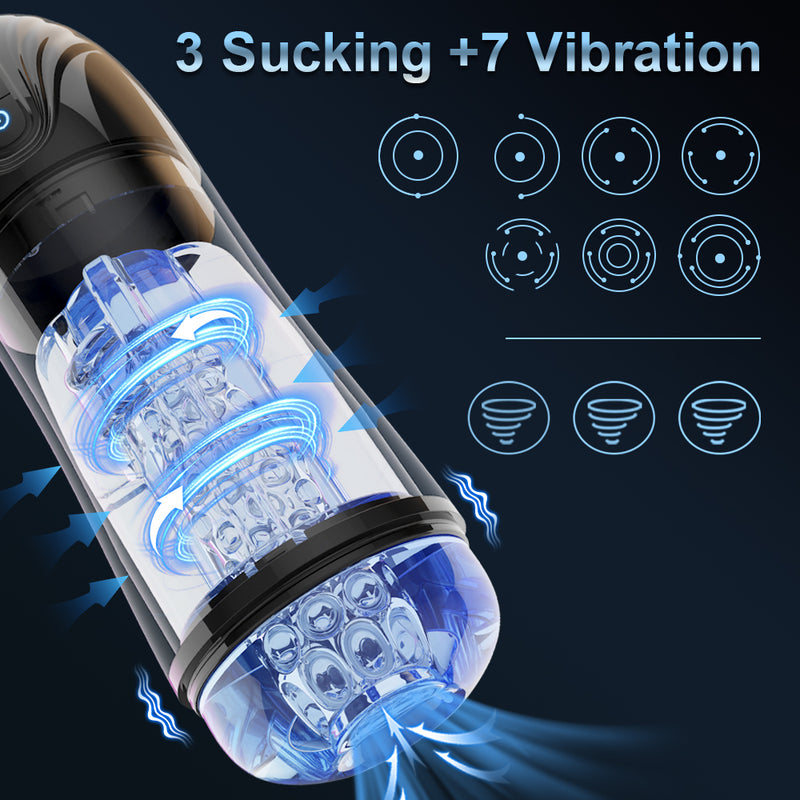Transparent Sucking & Vibrating Male Masturbator