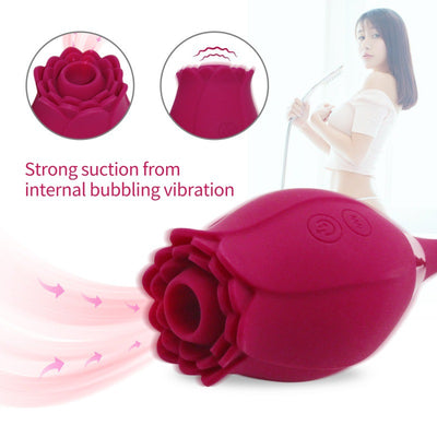 Rose Toy Dildo Thrusting Vibrator for Women Egg Clitoris Sucker Stimulator