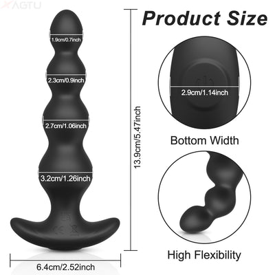 Anal plug bead vibrator anal stimulation prostate massager with 9 vibration modes, anal stimulation sex toys
