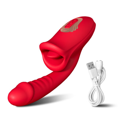 Nibbler Plus - Mouth Shaped Lip Biting Vibrator with G Spot Wand Vibrator