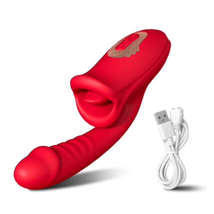 Nibbler Plus - Mouth Shaped Lip Biting Vibrator with G Spot Wand Vibra TouchHoney Nibbler Plus - Mouth Shaped Lip Biting Vibrator with G Spot Wand Vibra TouchHoney