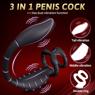 Vibrating Butt Plug Remote Control Cockring with Anal Plug Vibrator Bullet for Adult Couples