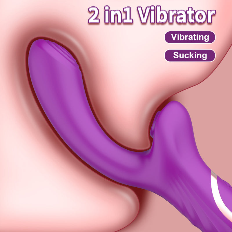 2-in-1 Silicone Vibration Wand, G-Spot and Clitoris Stimulator