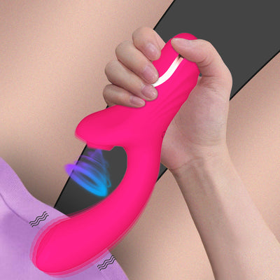 2-in-1 Silicone Vibration Wand, G-Spot and Clitoris Stimulator