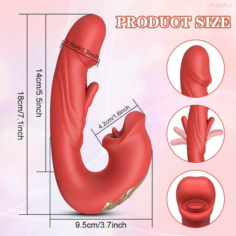 XDragon - Wearable Tapping Vibrator with Biting Lips and Vibrating Tongue