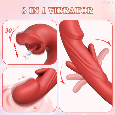 XDragon - Wearable Tapping Vibrator with Biting Lips and Vibrating Tongue