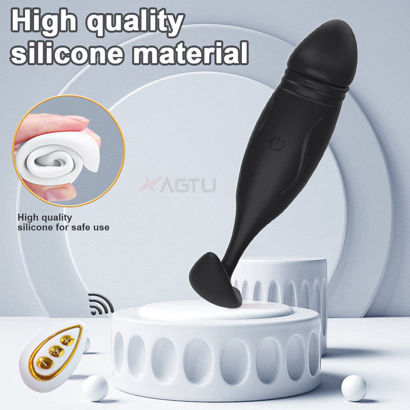 Black silicone butt plug made of high-quality material