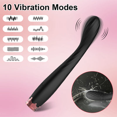Black wand vibrator with 10 vibration modes