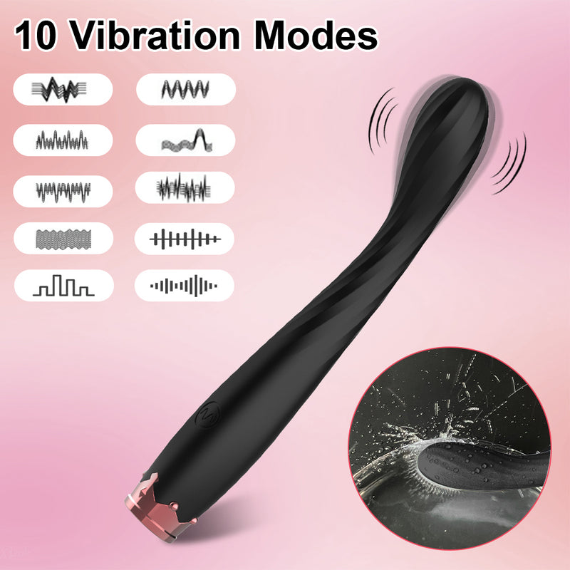 Black wand vibrator with 10 vibration modes