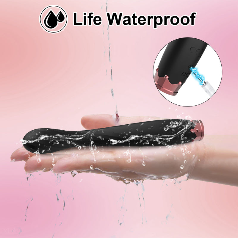 Black wand vibrator with life waterproof design