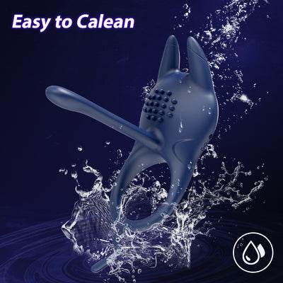 Black vibrating penis ring easy to clean