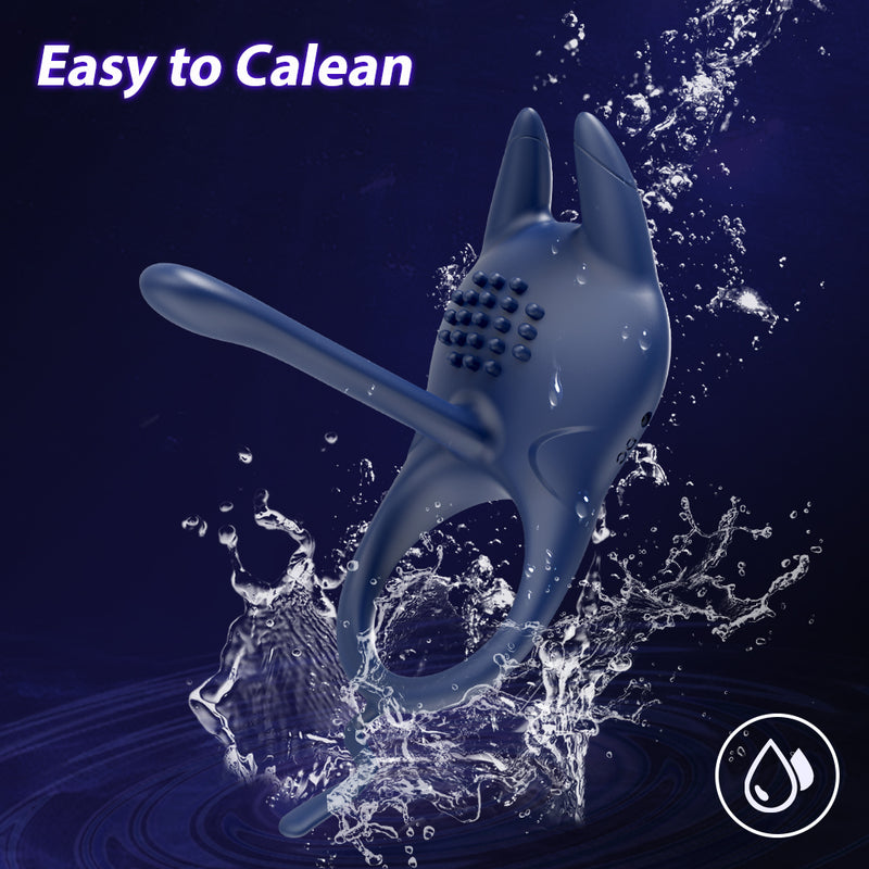 Black vibrating penis ring easy to clean