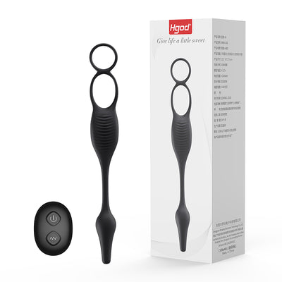 Double Cock Ring and Prostate Massager 3-in-1 Vibrating Male Ring for Enhanced Stamina