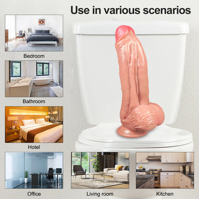 Roger-Thick Shaft Big Glans Silicone Lifelike Dildo For Beginners