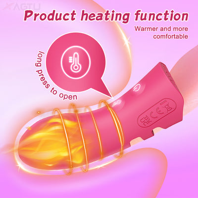 Finger vibrator with heating function