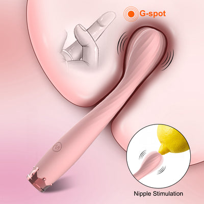 Pink wand vibrator for G-spot and nipple stimulation