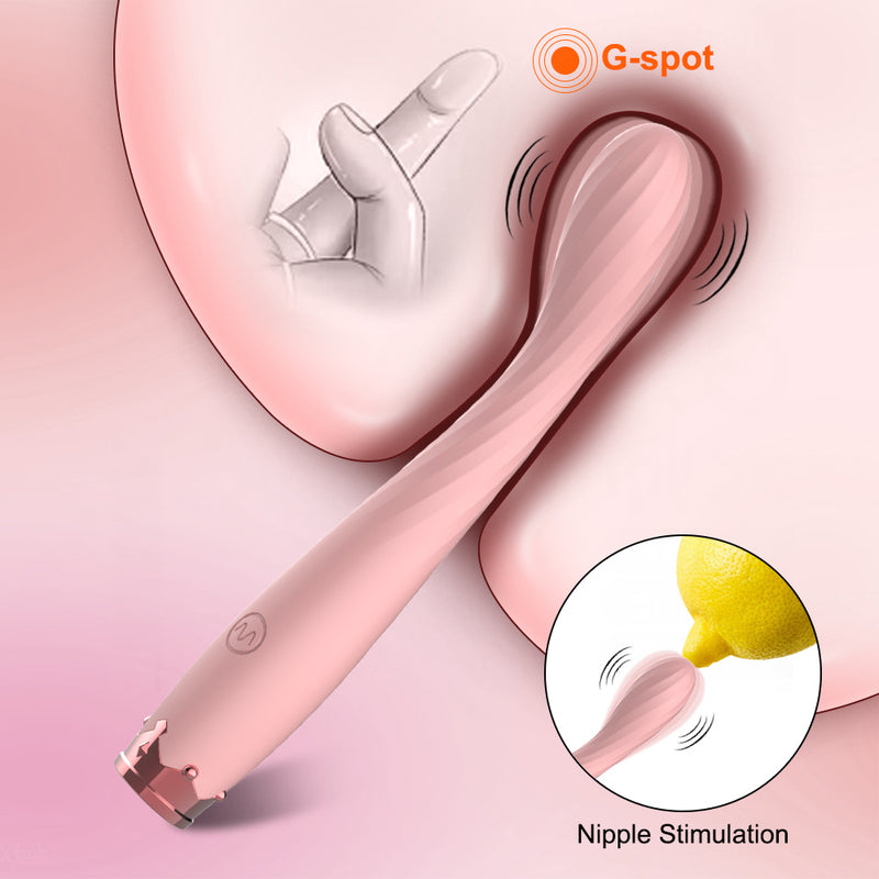 Pink wand vibrator for G-spot and nipple stimulation