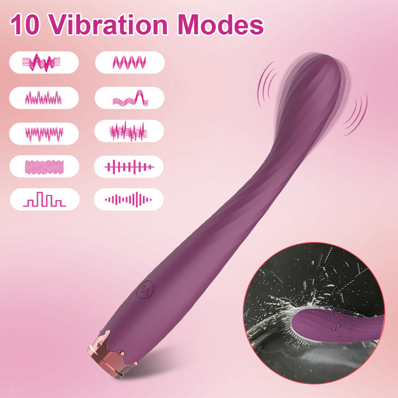 Purple wand vibrator with 10 vibration modes
